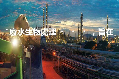 “廢水生物處理，旨在凈化水源，守護碧水藍天”